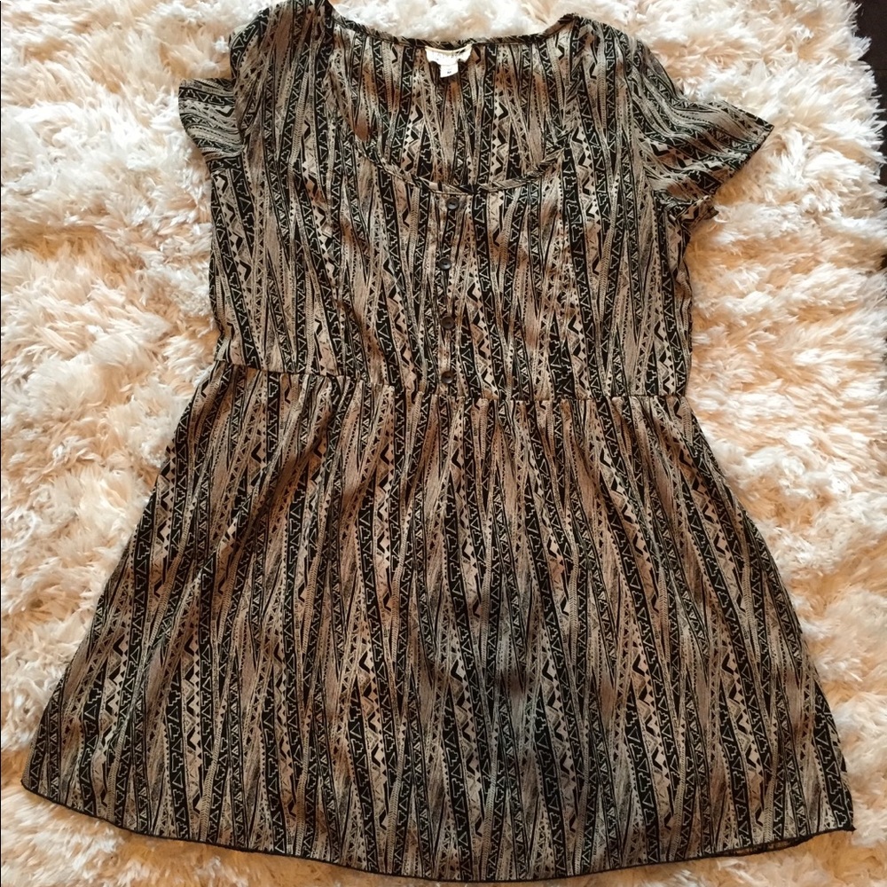 Neutral tribal print dress